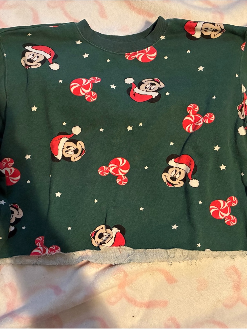 Christmas Mickey cropped sweatshirt